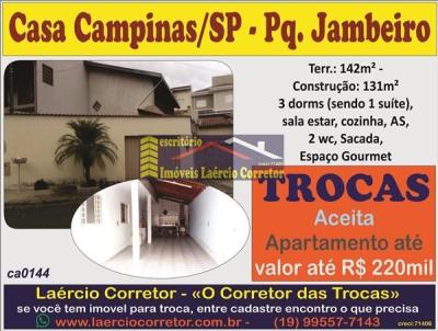 Casa para Venda, em Campinas, bairro Parque Jambeiro, 3 dormitrios, 2 banheiros, 1 sute, 5 vagas