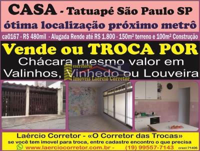 Casa para Venda, em So Paulo, bairro Tatuap, 2 dormitrios, 1 banheiro, 2 vagas