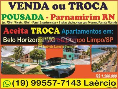 Pousada para Venda, em Parnamirim, bairro Cotovelo (Distrito Litoral), 8 dormitrios, 9 banheiros, 8 sutes, 17 vagas