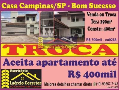 Casa para Venda, em Campinas, bairro Jardim Bom Sucesso, 3 dormitrios, 4 banheiros, 3 sutes