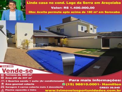 Casa em Condomnio para Venda, em Araoiaba da Serra, bairro Jardim Garret, 3 dormitrios, 3 banheiros, 1 sute, 8 vagas