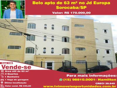 Apartamento para Venda, em Sorocaba, bairro Jardim Europa, 2 dormitrios, 1 banheiro, 1 vaga