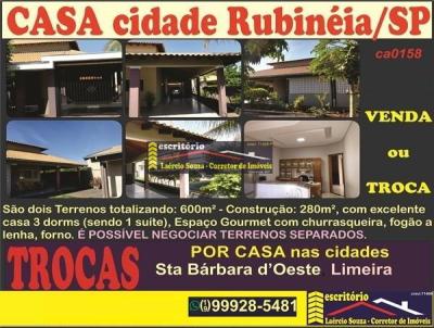 Casa para Venda, em Rubinia, bairro Paraso das guas, 3 dormitrios, 4 banheiros, 1 sute, 6 vagas