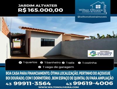 Casa para Venda, em Santo Antônio da Platina, bairro Jardim Altvater, 1 dormitório, 1 banheiro, 1 vaga