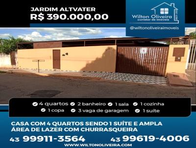 Casa para Venda, em Santo Antônio da Platina, bairro Jardim Altvater, 4 dormitórios, 2 banheiros, 1 suíte, 1 vaga
