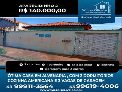 Casa para Venda, em Santo Antônio da Platina, bairro Aparecidinho II, 2 dormitórios, 1 banheiro, 3 vagas