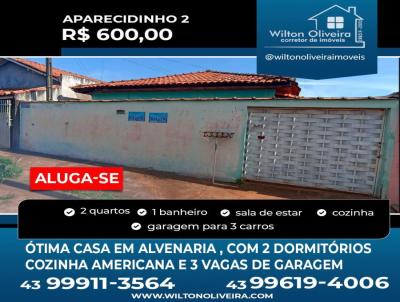 Casa para Locação, em Santo Antônio da Platina, bairro Aparecidinho II, 2 dormitórios, 1 banheiro, 3 vagas