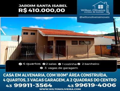 Casa para Venda, em Santo Antônio da Platina, bairro Jardim Santa Isabel, 4 dormitórios, 2 banheiros, 3 vagas