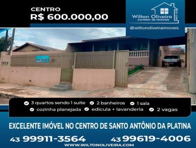 Casa para Venda, em Santo Antônio da Platina, bairro Centro, 3 dormitórios, 2 banheiros, 1 suíte, 1 vaga