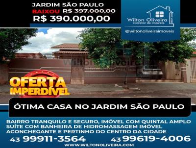 Casa para Venda, em Santo Antônio da Platina, bairro Jardim São Paulo, 3 dormitórios, 2 banheiros, 1 suíte, 1 vaga
