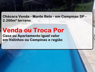 Chcara para Venda, em Campinas, bairro Jardim Monte Belo, 2 dormitrios, 2 banheiros, 2 vagas