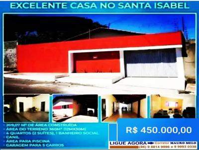 Casa para Venda, em Teresina, bairro Santa Isabel, 4 dormitrios, 3 banheiros, 2 sutes, 5 vagas
