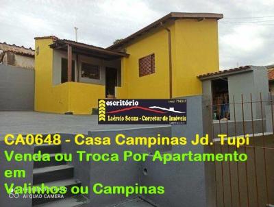 Casa para Venda, em Campinas, bairro Jardim Tupi, 3 dormitrios, 2 banheiros, 4 vagas