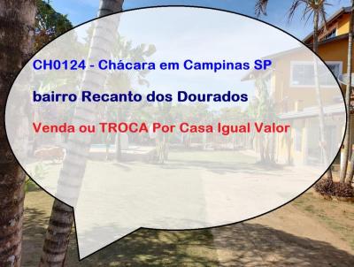 Chcara para Venda, em Campinas, bairro Recanto dos Dourados, 4 dormitrios, 4 banheiros, 1 sute