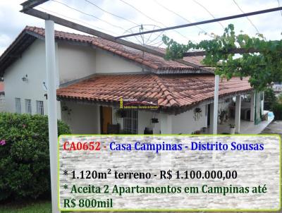 Casa para Venda, em Campinas, bairro Jardim Conceio (Sousas), 3 dormitrios, 2 banheiros, 1 sute, 7 vagas