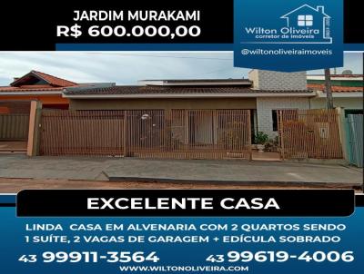 Casa para Venda, em Santo Antônio da Platina, bairro jardim murakami, 2 dormitórios, 1 banheiro, 1 suíte, 2 vagas