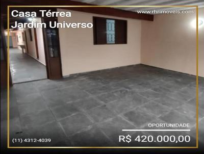 Casa Térrea para Venda, em Mogi das Cruzes, bairro Jardim Universo, 2 dormitórios, 1 banheiro, 2 vagas