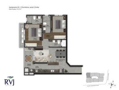 Apartamento para Venda, em Florianpolis, bairro Trindade, 2 dormitrios, 3 banheiros, 2 sutes, 1 vaga