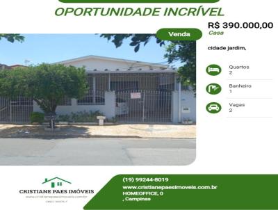 Casa para Venda, em , bairro cidade jardim, 2 dormitrios, 1 banheiro, 2 vagas