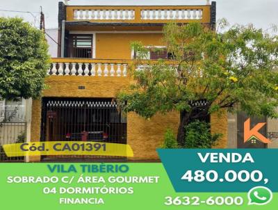 Sobrado para Venda, em Ribeiro Preto, bairro Vila Tibrio, 4 dormitrios, 3 banheiros, 1 vaga