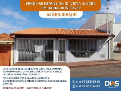 Casa para Venda, em Barra Bonita, bairro Jardim Vista Alegre, 3 dormitrios, 1 sute, 2 vagas