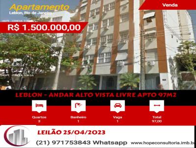 Apartamento para Venda, em Rio de Janeiro, bairro Leblon, 3 dormitrios, 1 banheiro, 1 vaga