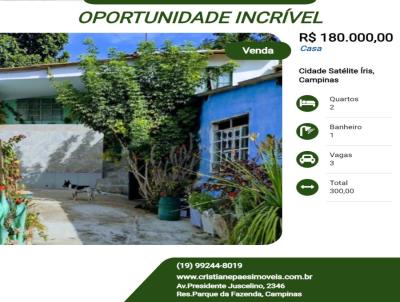 Casa para Venda, em Campinas, bairro Cidade Satlite ris, 2 dormitrios, 1 banheiro, 3 vagas