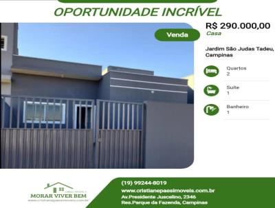 Casa para Venda, em Campinas, bairro Jardim So Judas Tadeu, 2 dormitrios, 1 banheiro, 1 sute