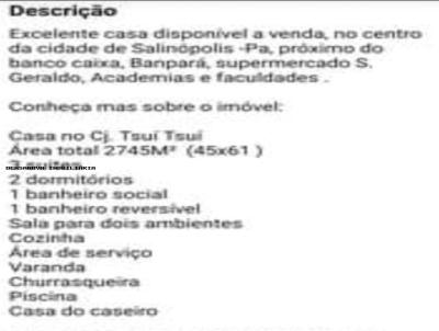 Casa para Venda, em Salinópolis, bairro CENTRO DE SALINOPOLIS, 5 dormitórios, 4 banheiros, 2 suítes, 10 vagas
