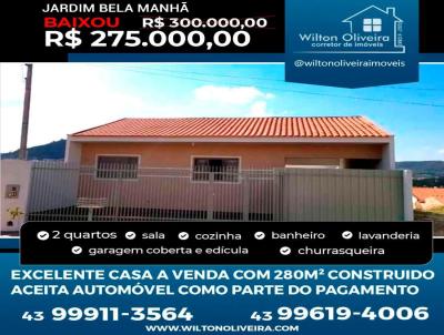 Casa para Venda, em Santo Antônio da Platina, bairro Jardim Bela Manhã, 3 dormitórios, 2 banheiros, 1 suíte, 3 vagas