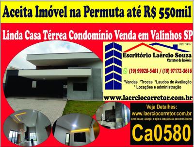 Casa em Condomnio para Venda, em Valinhos, bairro Ortizes, 3 dormitrios, 3 banheiros, 3 sutes