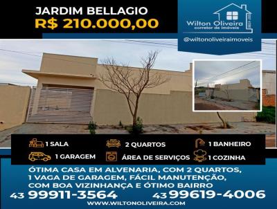 Casa para Venda, em Santo Antônio da Platina, bairro Jardim Bellagio, 2 dormitórios, 1 banheiro, 1 vaga
