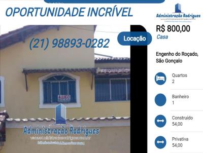 Casa para Locao, em So Gonalo, bairro Engenho do Roado, 2 dormitrios, 1 banheiro