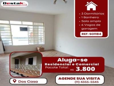 Sobrado para Locao, em So Bernardo do Campo, bairro Dos Casa, 3 dormitrios, 1 banheiro, 6 vagas