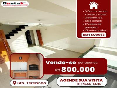 Sobrado para Venda, em So Bernardo Do Campo, bairro Santa Terezinha, 3 dormitrios, 2 banheiros, 1 sute, 2 vagas