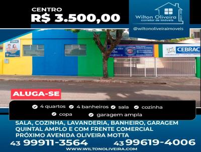 Casa para Locação, em Santo Antônio da Platina, bairro Centro, 4 dormitórios, 4 banheiros, 1 vaga