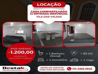 Casa para Locao, em So Bernardo Do Campo, bairro Vila das Valsas, 1 dormitrio, 1 banheiro