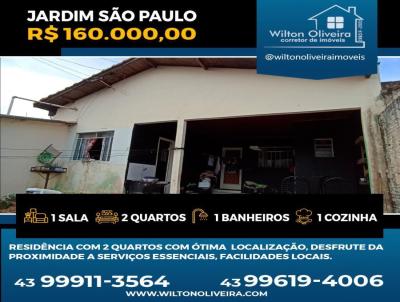 Casa para Venda, em Santo Antônio da Platina, bairro Jardim São Paulo, 2 dormitórios, 1 banheiro, 1 vaga