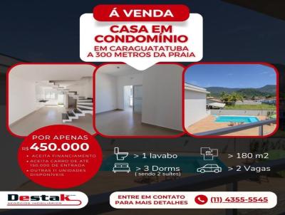 Casa em Condomnio para Venda, em Caraguatatuba, bairro Massaguau, 3 dormitrios, 1 banheiro, 2 vagas