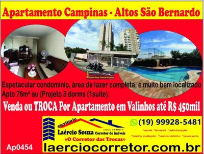 Apartamento para Venda, em Campinas, bairro So Bernardo, 3 dormitrios, 2 banheiros, 1 sute, 1 vaga