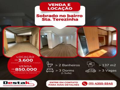 Sobrado para Venda, em So Bernardo do Campo, bairro Santa Terezinha, 3 dormitrios, 2 banheiros, 1 sute, 3 vagas