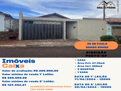 Casa para Venda, em Ribeiro Preto, bairro Jardim Doutor Paulo Gomes Romeo, 2 dormitrios, 1 banheiro, 1 vaga