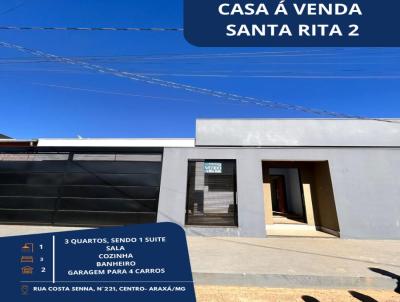 Casa para Venda, em Arax, bairro Santa Rita 02, 3 dormitrios, 1 banheiro, 1 sute, 4 vagas