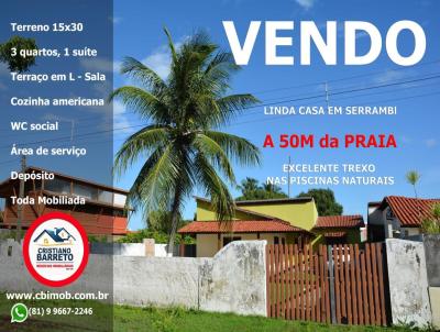 Imveis na Praia para Venda, em Ipojuca, bairro Serrambi, 3 dormitrios, 2 banheiros, 1 sute, 4 vagas