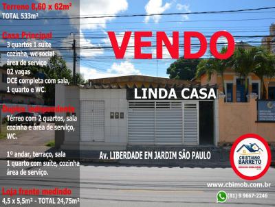 Casa para Venda, em Recife, bairro Jardim So Paulo, 5 dormitrios, 5 banheiros, 2 sutes, 2 vagas