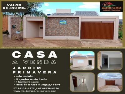 Casa para Venda, em Ponta Por, bairro Jardim Primavera, 3 dormitrios, 1 banheiro, 1 sute, 2 vagas