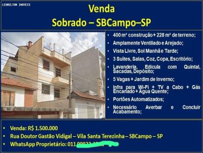 Sobrado para Venda, em So Bernardo do Campo, bairro Santa Terezinha, 3 dormitrios, 2 banheiros, 3 sutes, 5 vagas