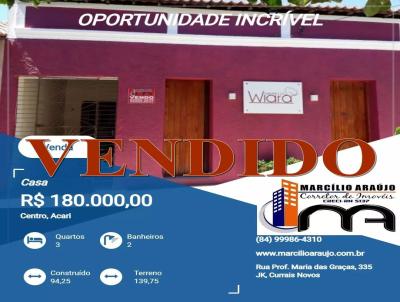 Casa para Venda, em Acari, bairro Centro, 3 dormitrios, 2 banheiros