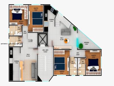 Apartamento para Venda, em Belo Horizonte, bairro Caiara-Adelaide, 2 dormitrios, 2 banheiros, 1 sute, 1 vaga