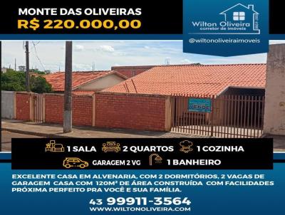 Casa para Venda, em Santo Antnio da Platina, bairro Monte das oliveiras, 2 dormitrios, 1 banheiro, 2 vagas